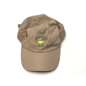 American Needle Masters 2010 Golf Hat Khaki Beige Tan Dad Cap Strapback Augusta